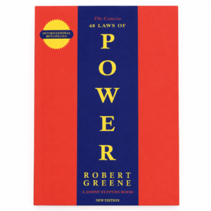 Red and blue cover of the book The Concise 48 Laws of Power by Robert Greene, International Bestseller, New Edition.